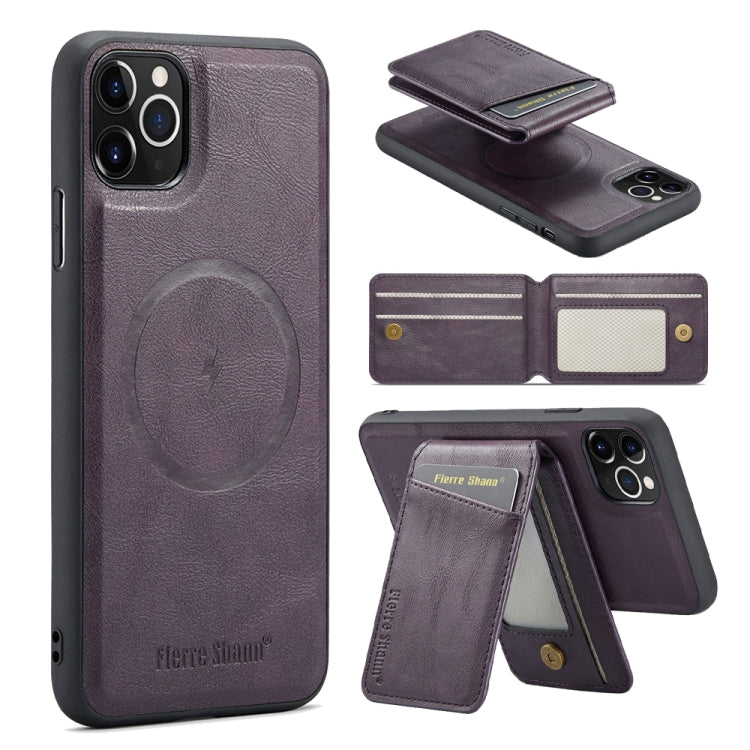 Fierre Shann Cowhide Vertical Flip Magnetic Card Holder Phone Case, For iPhone 12 Pro Max��������...