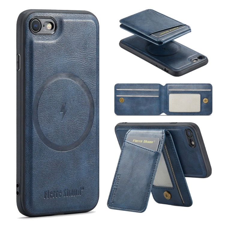 Fierre Shann Cowhide Vertical Flip Magnetic Card Holder Phone Case