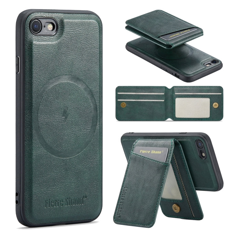 Fierre Shann Cowhide Vertical Flip Magnetic Card Holder Phone Case