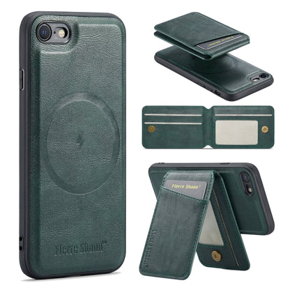 Fierre Shann Cowhide Vertical Flip Magnetic Card Holder Phone Case