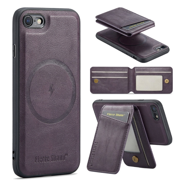 Fierre Shann Cowhide Vertical Flip Magnetic Card Holder Phone Case
