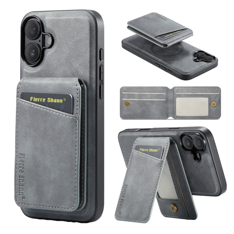 Fierre Shann Cowhide Vertical Flip Magnetic Card Holder Phone Case