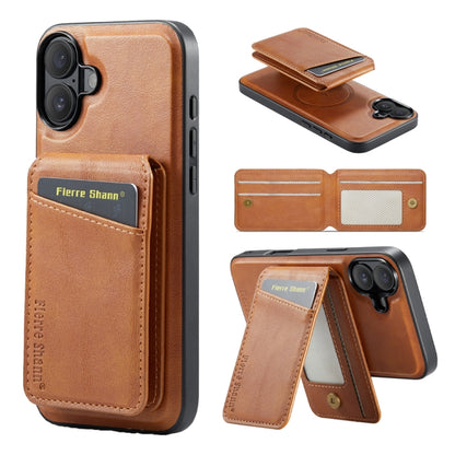 Fierre Shann Cowhide Vertical Flip Magnetic Card Holder Phone Case