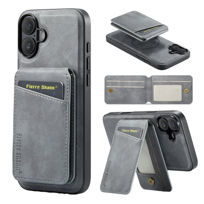Fierre Shann Cowhide Vertical Flip Magnetic Card Holder Phone Case