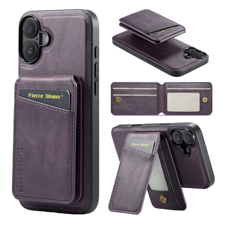 Fierre Shann Cowhide Vertical Flip Magnetic Card Holder Phone Case
