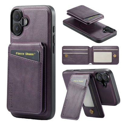 Fierre Shann Cowhide Vertical Flip Magnetic Card Holder Phone Case
