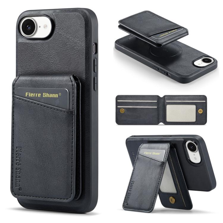 Fierre Shann Cowhide Vertical Flip Magnetic Card Holder Phone Case
