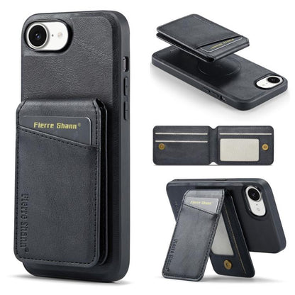 Fierre Shann Cowhide Vertical Flip Magnetic Card Holder Phone Case