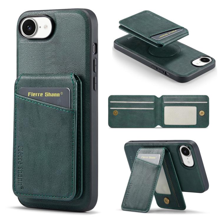 Fierre Shann Cowhide Vertical Flip Magnetic Card Holder Phone Case