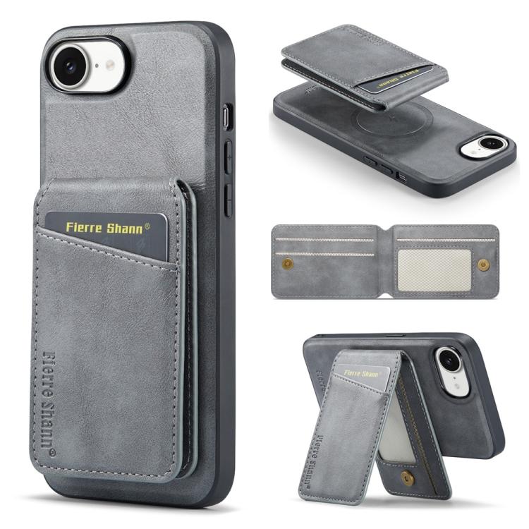 Fierre Shann Cowhide Vertical Flip Magnetic Card Holder Phone Case