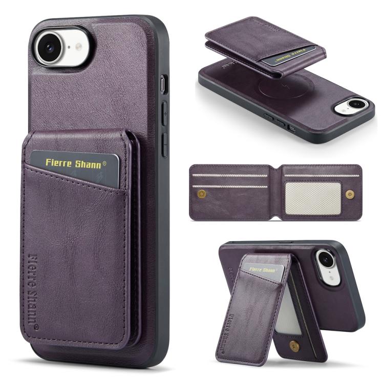 Fierre Shann Cowhide Vertical Flip Magnetic Card Holder Phone Case