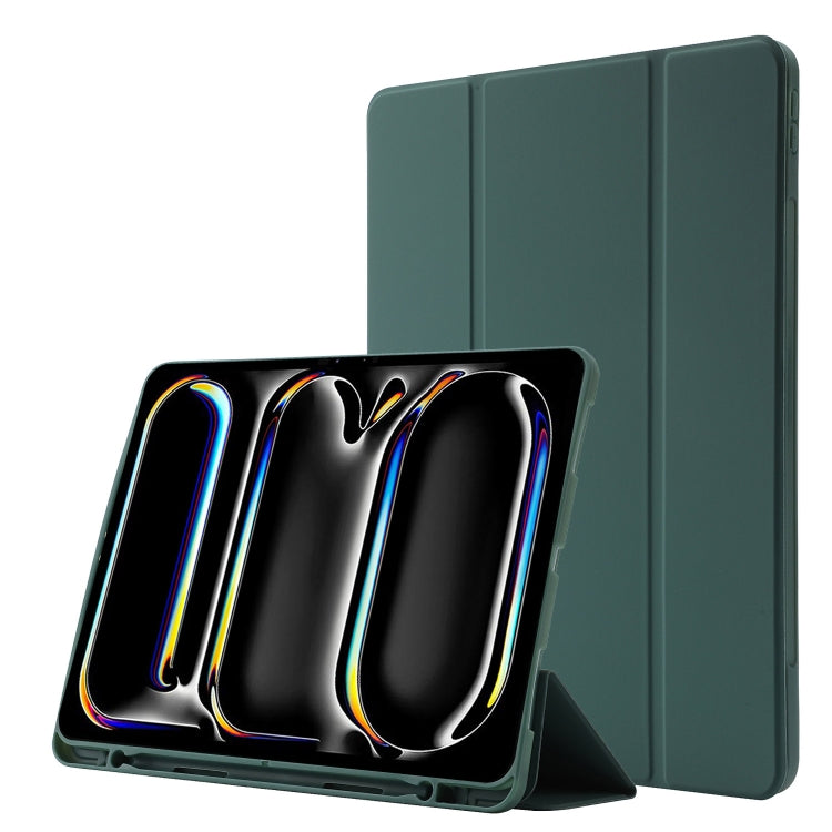 Skin Feel Tri-fold Leather Tablet Case with Pen Slot, For iPad Air 11 2025 / 2024����������������...