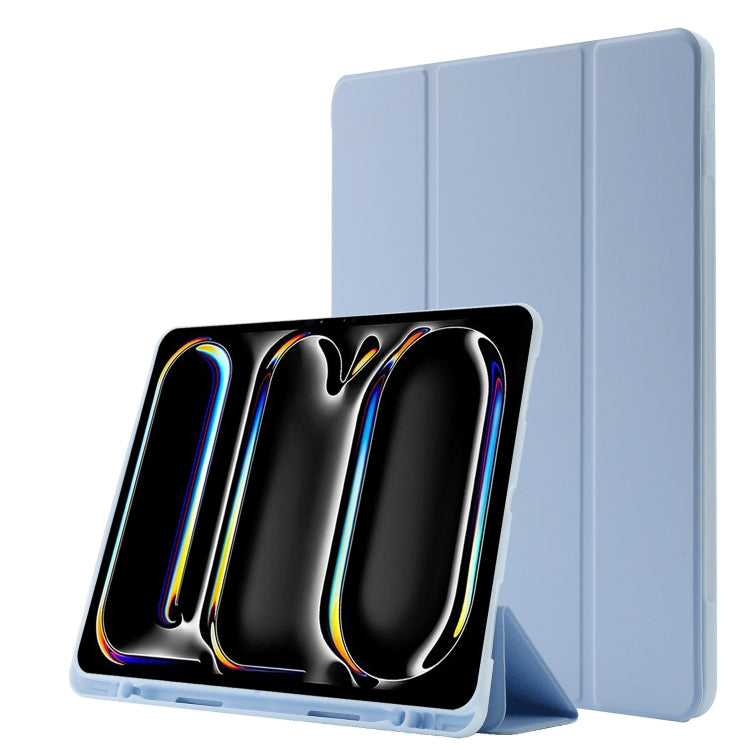 Skin Feel Tri-fold Leather Tablet Case with Pen Slot