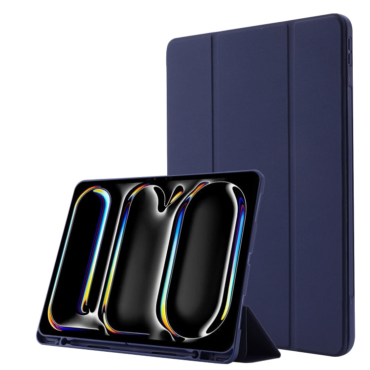 Skin Feel Tri-fold Leather Tablet Case with Pen Slot, For iPad Air 11 2025 / 2024����������������...