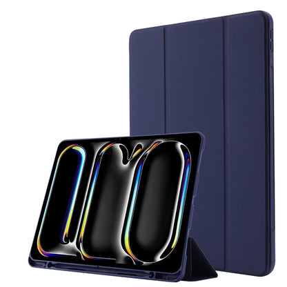 Skin Feel Tri-fold Leather Tablet Case with Pen Slot, For iPad Air 11 2025 / 2024����������������...