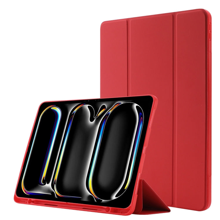 Skin Feel Tri-fold Leather Tablet Case with Pen Slot, For iPad Air 11 2025 / 2024����������������...