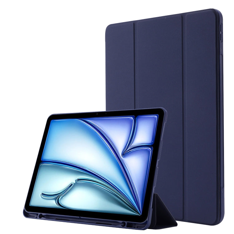 Skin Feel Tri-fold Leather Tablet Case with Pen Slot, For iPad Air 11 2025 / 2024����������������...