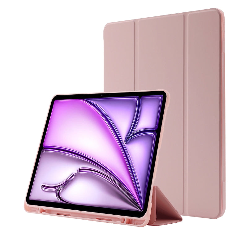 Skin Feel Tri-fold Leather Tablet Case with Pen Slot, For iPad Air 11 2025 / 2024����������������...