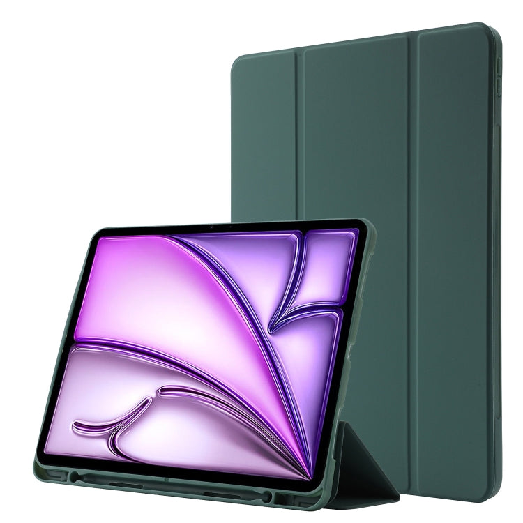Skin Feel Tri-fold Leather Tablet Case with Pen Slot, For iPad Air 11 2025 / 2024����������������...