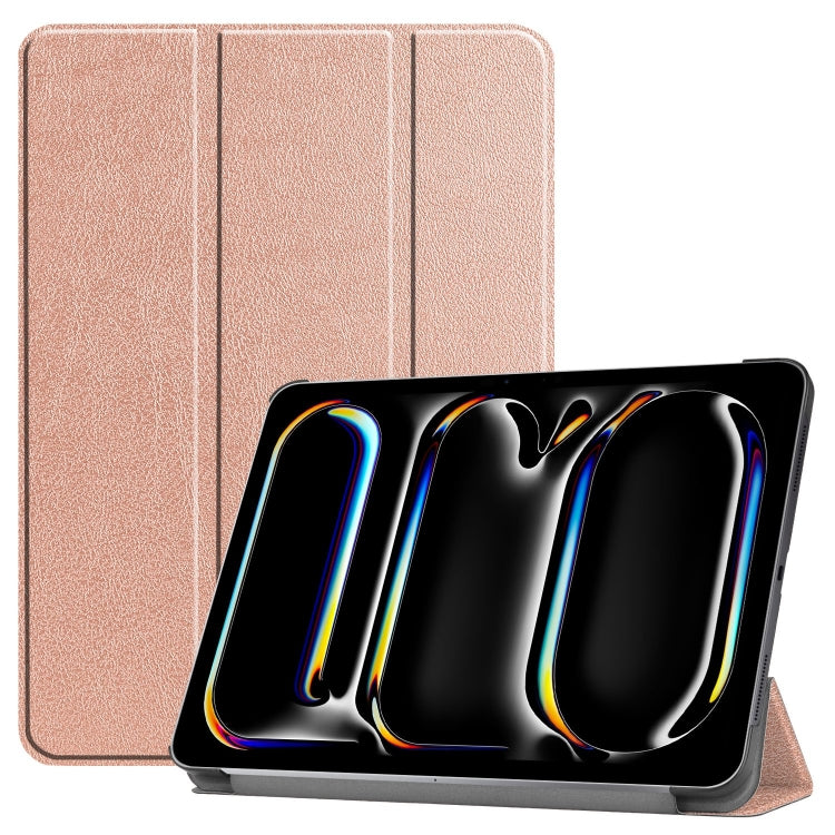 Custer Pure Color 3-Fold Holder Smart Leather Tablet Case, For iPad Air 13 2024 / 2025�����������...