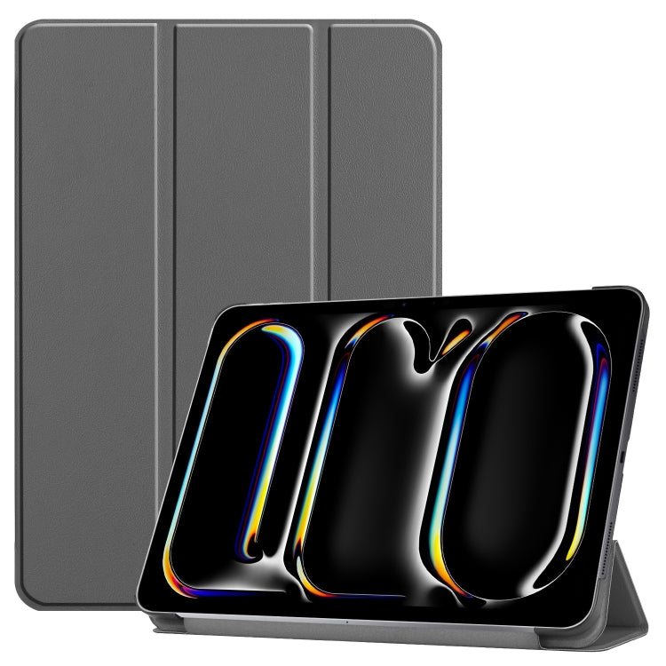 Custer Pure Color 3-Fold Holder Smart Leather Tablet Case, For iPad Air 13 2024 / 2025�����������...