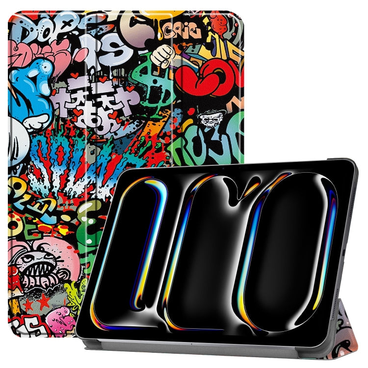 Custer Painted 3-Fold Holder Smart Leather Tablet Case, For iPad Air 13 2025 / 2024��������������...