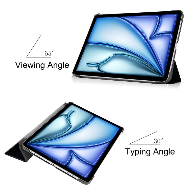 Custer Painted 3-Fold Holder Smart Leather Tablet Case, For iPad Air 13 2025 / 2024��������������...