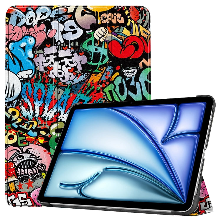 Custer Painted 3-Fold Holder Smart Leather Tablet Case, For iPad Air 13 2025 / 2024��������������...