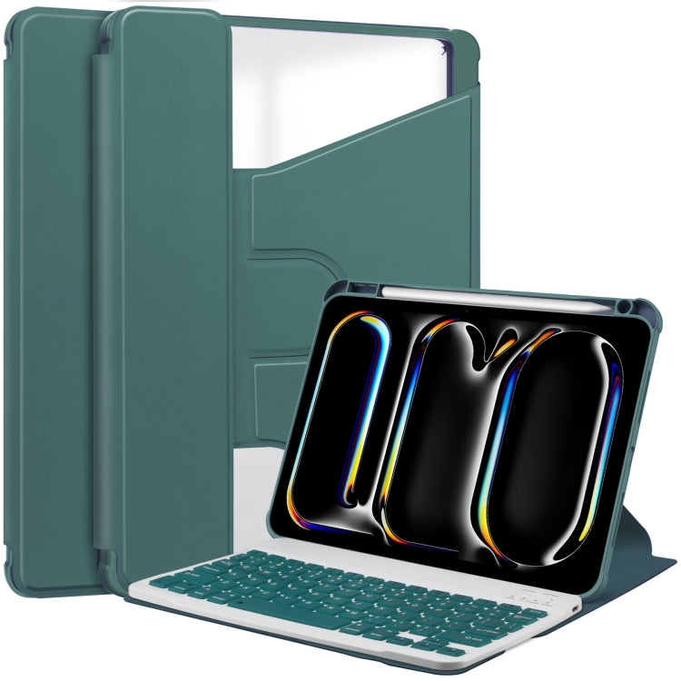 Transparent Rotation Smart Leather Tablet Case with Keyboard, For iPad Air 11 2025 / 2024��������...