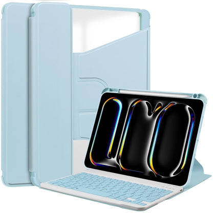 Transparent Rotation Smart Leather Tablet Case with Keyboard, For iPad Air 11 2025 / 2024��������...