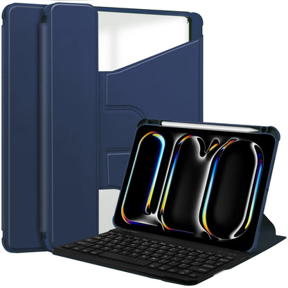 Transparent Rotation Smart Leather Tablet Case with Keyboard, For iPad Air 11 2025 / 2024��������...