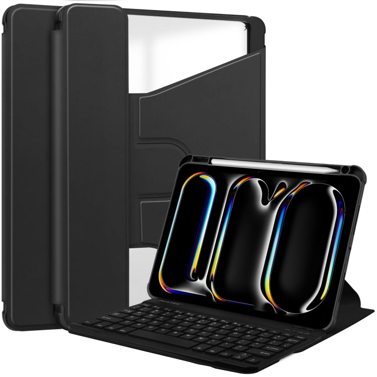 Transparent Rotation Smart Leather Tablet Case with Keyboard, For iPad Air 11 2025 / 2024��������...