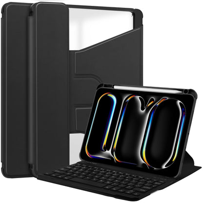 Transparent Rotation Smart Leather Tablet Case with Keyboard, For iPad Air 11 2025 / 2024��������...