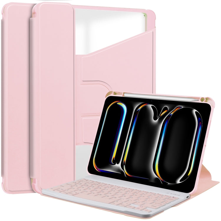 Transparent Rotation Smart Leather Tablet Case with Keyboard, For iPad Air 11 2025 / 2024��������...