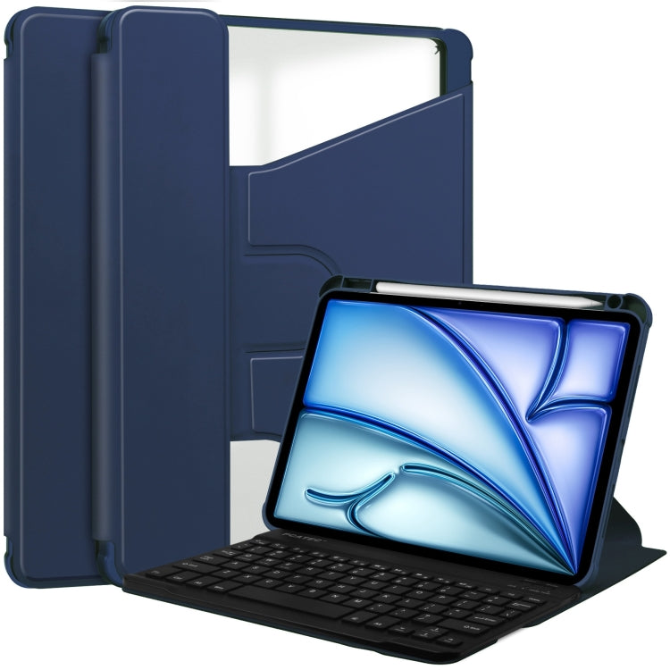 Transparent Rotation Smart Leather Tablet Case with Keyboard, For iPad Air 11 2025 / 2024��������...