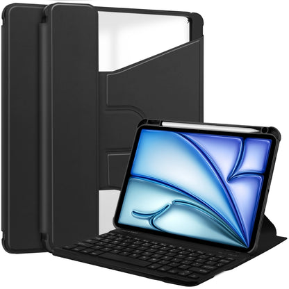 Transparent Rotation Smart Leather Tablet Case with Keyboard, For iPad Air 11 2025 / 2024��������...
