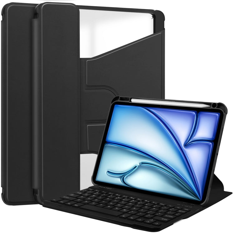 Transparent Rotation Smart Leather Tablet Case with Keyboard, For iPad Air 11 2025 / 2024��������...