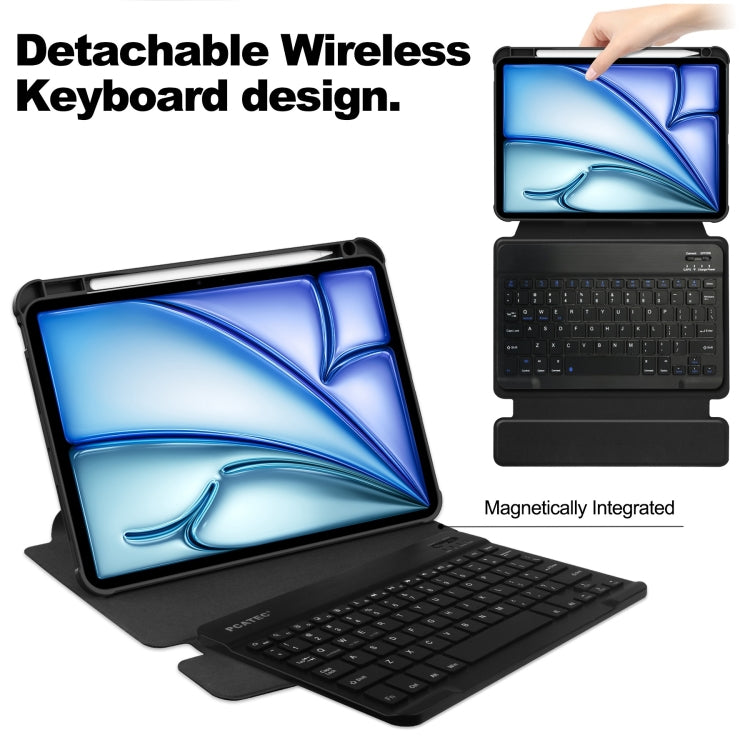 Transparent Rotation Smart Leather Tablet Case with Keyboard, For iPad Air 11 2025 / 2024��������...