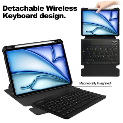 Transparent Rotation Smart Leather Tablet Case with Keyboard, For iPad Air 11 2025 / 2024��������...