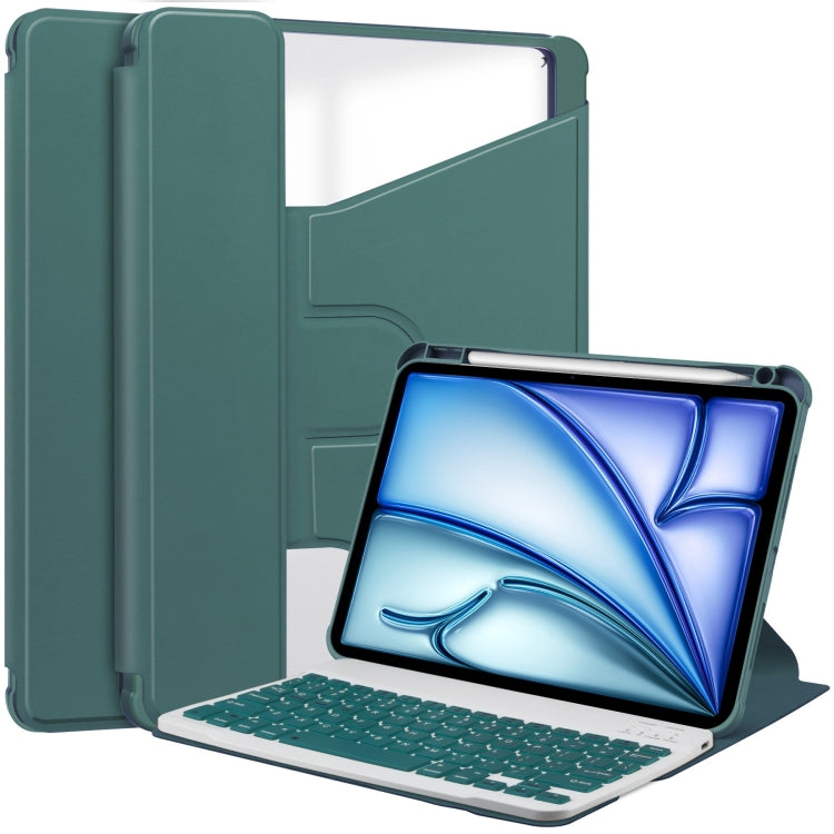 Transparent Rotation Smart Leather Tablet Case with Keyboard, For iPad Air 11 2025 / 2024��������...