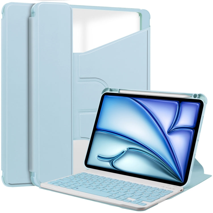 Transparent Rotation Smart Leather Tablet Case with Keyboard, For iPad Air 11 2025 / 2024��������...