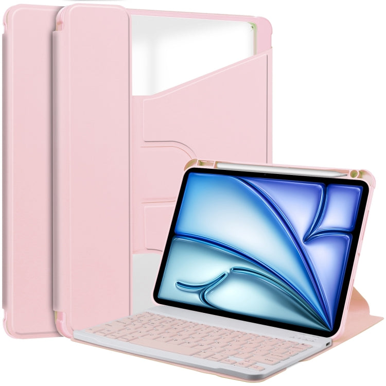 Transparent Rotation Smart Leather Tablet Case with Keyboard, For iPad Air 11 2025 / 2024��������...
