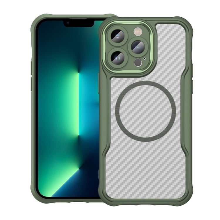 Carbon Fiber Texture MagSafe Translucent Phone Case