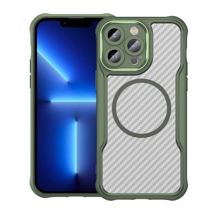 Carbon Fiber Texture MagSafe Translucent Phone Case