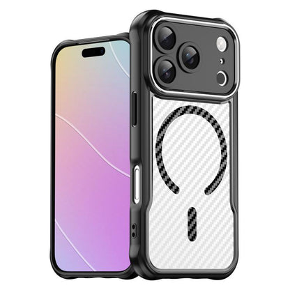 Carbon Fiber Texture MagSafe Translucent Phone Case