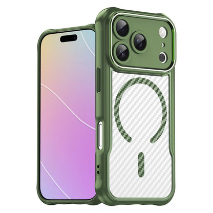 Carbon Fiber Texture MagSafe Translucent Phone Case