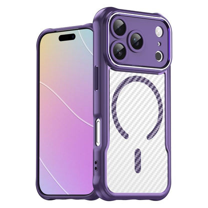 Carbon Fiber Texture MagSafe Translucent Phone Case