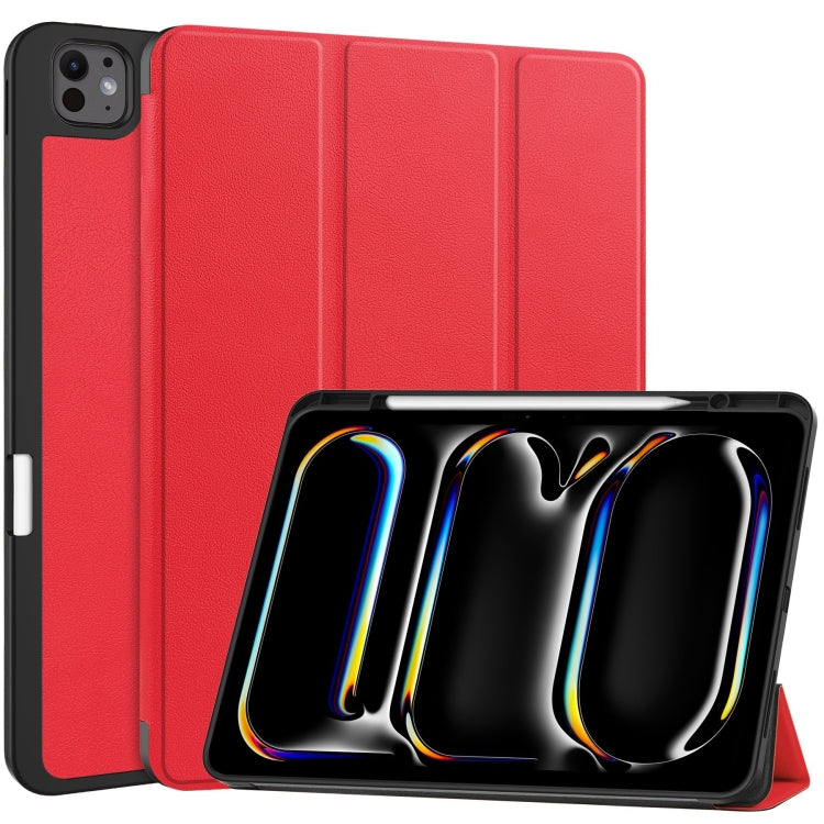 Custer TPU Pure Color 3-Fold Holder Smart Leather Tablet Case with Pen Tray����������������������...