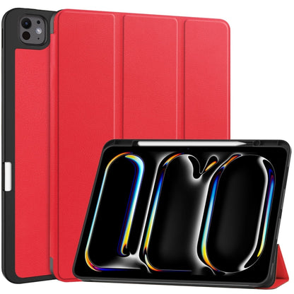Custer TPU Pure Color 3-Fold Holder Smart Leather Tablet Case with Pen Tray����������������������...