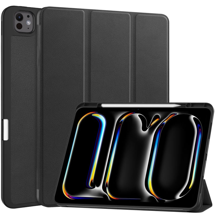 Custer TPU Pure Color 3-Fold Holder Smart Leather Tablet Case with Pen Tray����������������������...